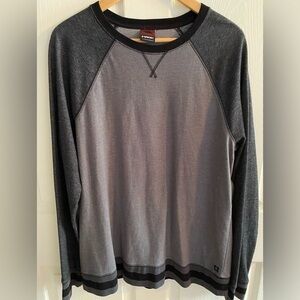 Tony Hawk Men's Long Sleeve Tee - Black and Gray Skateboard Shirt